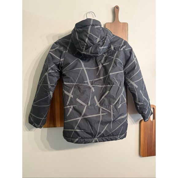 Columbia Black Grey Printed Insulated Full Zip Snow Coat Jacket Medium 10/12 - Picture 2 of 6